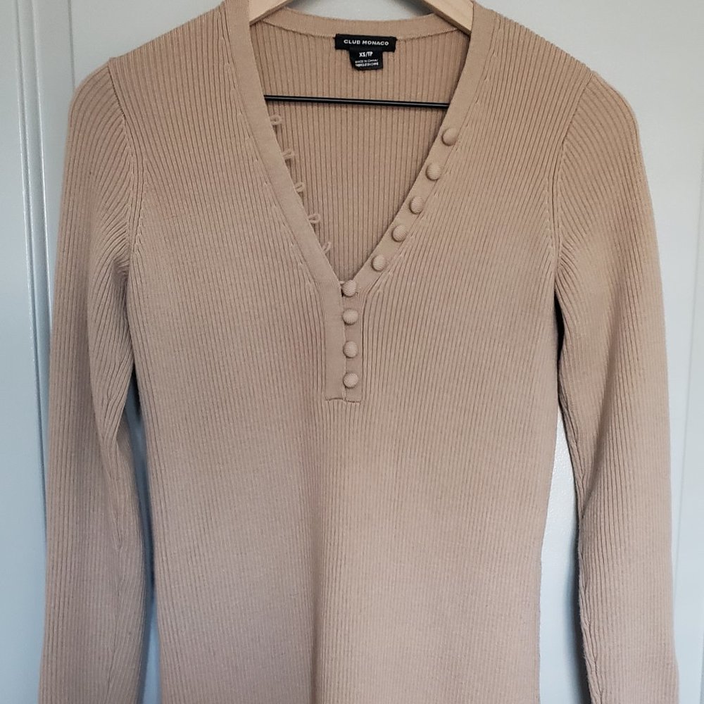Club Monaco Wool Pale Blush Sweater Dress Size XS